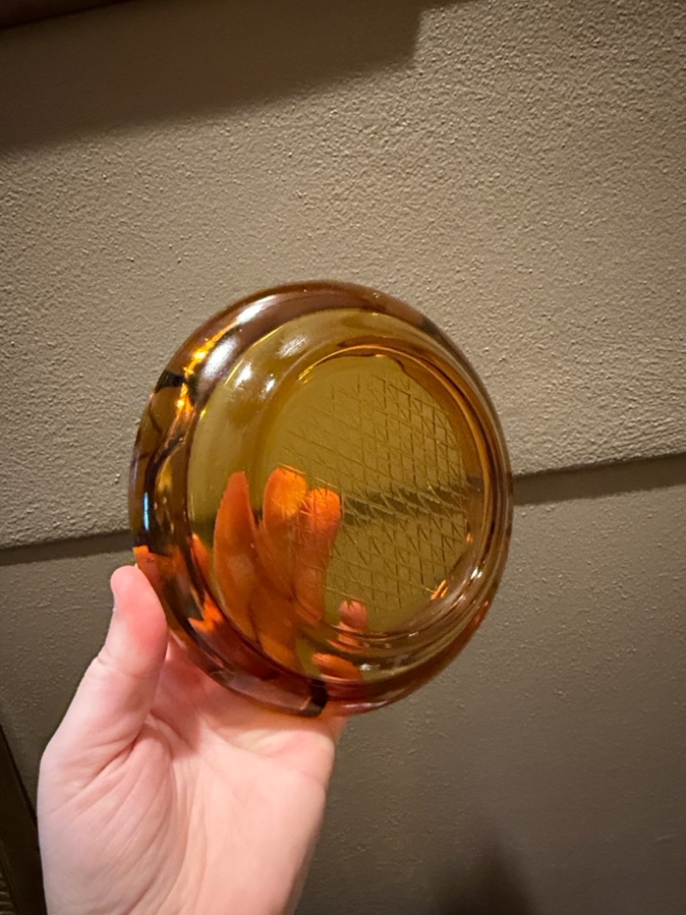 Amber Colored Glass Ashtray Four Holders Vintage MCM mid century modern - Picture 4 of 5